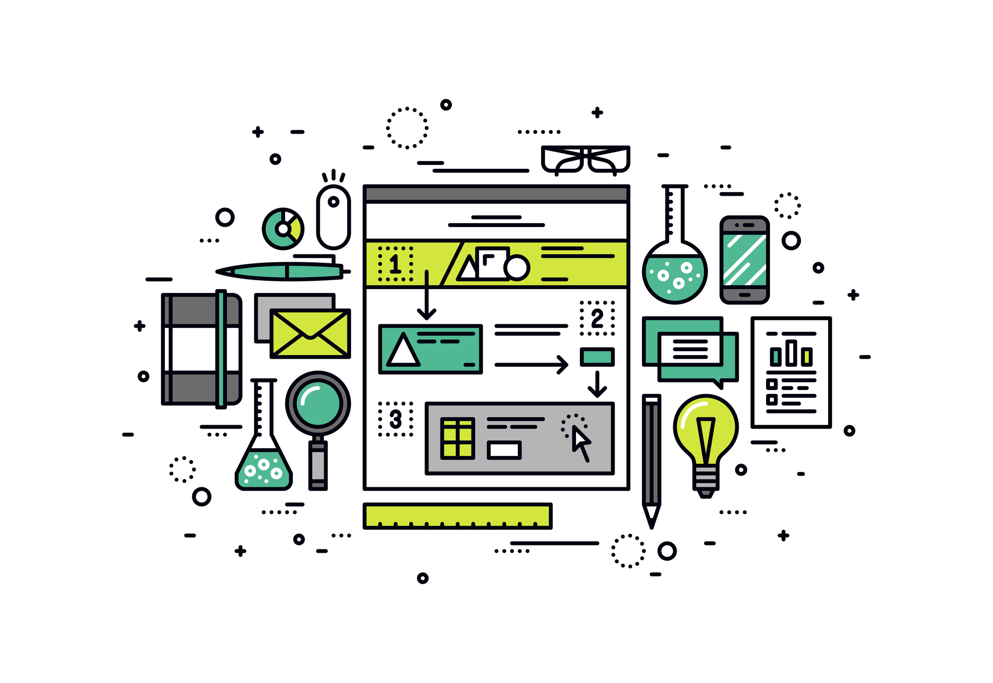 A diagram showing a flat site structure for an ecommerce website